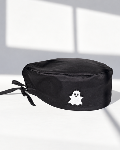 Satin-Lined Scrub Cap – Halloween Edition: Ghost