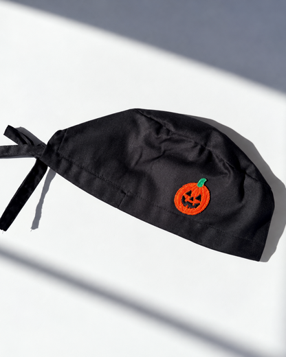 Satin-Lined Scrub Cap – Halloween Edition: Pumpkin