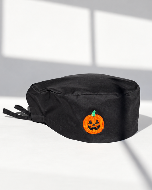 Satin-Lined Scrub Cap – Halloween Edition: Pumpkin